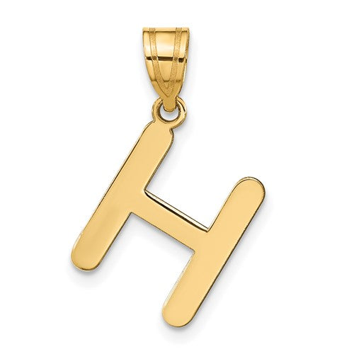 14k-polished-bubble-letter-h-initial-pendant-SolomonJeweler-Wichita-KS-CustomJewelry