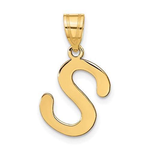 14k-polished-bubble-letter-s-initial-pendant-SolomonJeweler-Wichita-KS-CustomJewelry