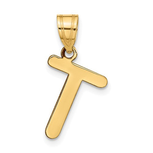 14k-polished-bubble-letter-t-initial-pendant-SolomonJeweler-Wichita-KS-CustomJewelry