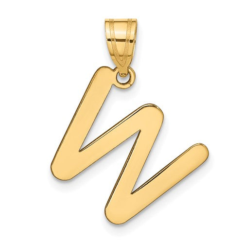 14k-polished-bubble-letter-w-initial-pendant-SolomonJeweler-Wichita-KS-CustomJewelry