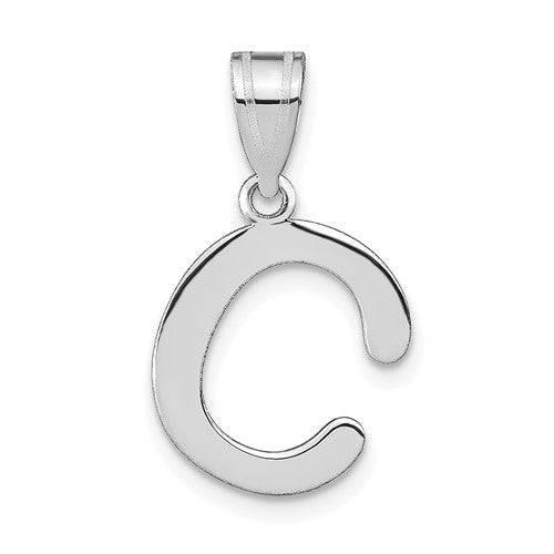 14kw-polished-bubble-letter-c-initial-pendant-SolomonJeweler-Wichita-KS-CustomJewelry