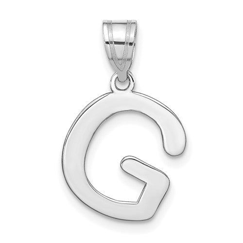 14kw-polished-bubble-letter-g-initial-pendant-SolomonJeweler-Wichita-KS-CustomJewelry
