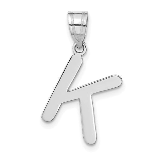 14kw-polished-bubble-letter-k-initial-pendant-SolomonJeweler-Wichita-KS-CustomJewelry