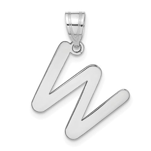 14kw-polished-bubble-letter-w-initial-pendant-SolomonJeweler-Wichita-KS-CustomJewelry