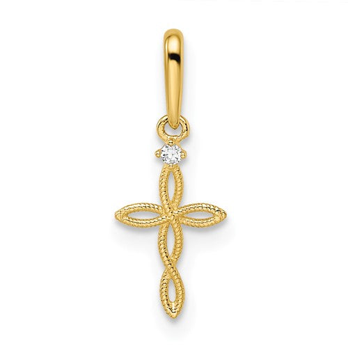 14k-cz-textured-cross-pendant-SolomonJeweler-Wichita-KS-CustomJewelry