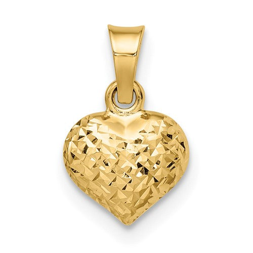 14k-polished-diamond-cut-small-puffed-heart-pendant-SolomonJeweler-Wichita-KS-CustomJewelry