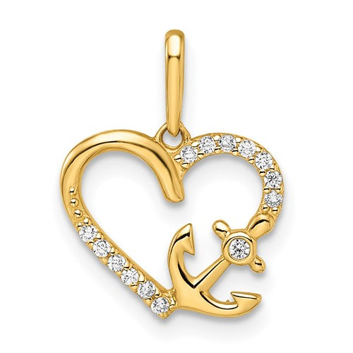 14k-cz-heart-with-anchor-pendant-SolomonJeweler-Wichita-KS-CustomJewelry