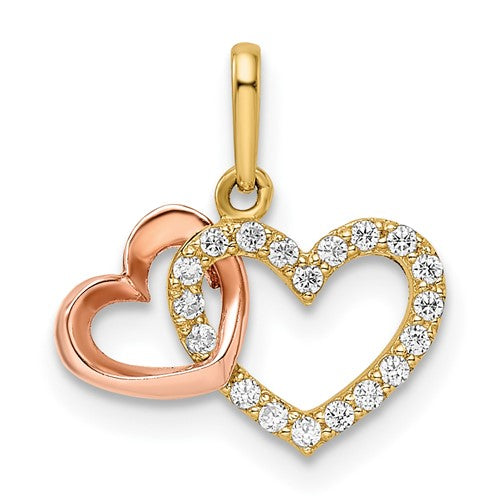 14k-two-tone-cz-hearts-pendant-SolomonJeweler-Wichita-KS-CustomJewelry