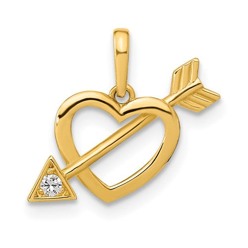 14k-polished-cut-out-heart-with-arrow-cz-pendant-SolomonJeweler-Wichita-KS-CustomJewelry
