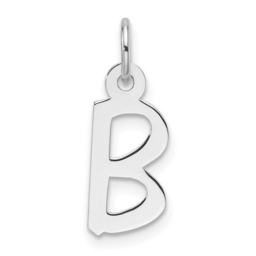14k-white-gold-slanted-block-letter-b-initial-charm-SolomonJeweler-Wichita-KS-CustomJewelry