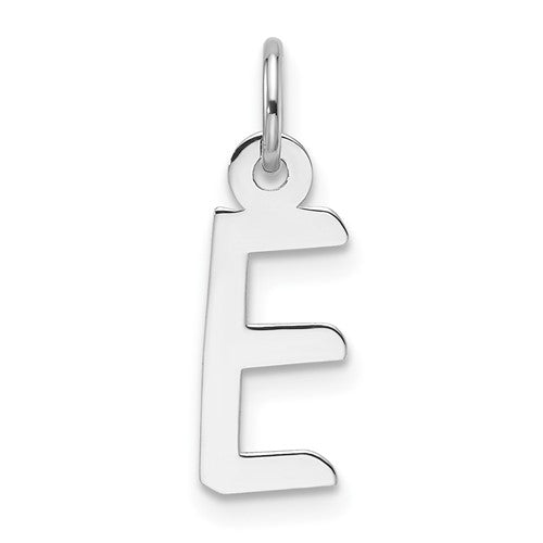 14k-white-gold-slanted-block-letter-e-initial-charm-SolomonJeweler-Wichita-KS-CustomJewelry