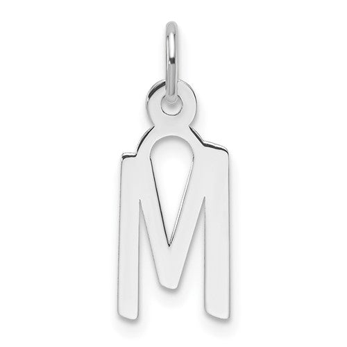 14k-white-gold-slanted-block-letter-m-initial-charm-SolomonJeweler-Wichita-KS-CustomJewelry