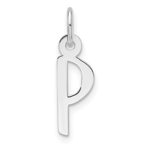 14k-white-gold-slanted-block-letter-p-initial-charm-SolomonJeweler-Wichita-KS-CustomJewelry