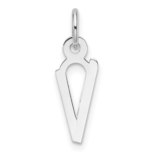 14k-white-gold-slanted-block-letter-v-initial-charm-SolomonJeweler-Wichita-KS-CustomJewelry