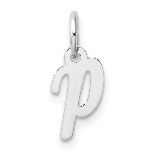14k-white-gold-small-script-letter-p-initial-charm-SolomonJeweler-Wichita-KS-CustomJewelry