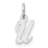 14k-white-gold-small-script-letter-u-initial-charm-SolomonJeweler-Wichita-KS-CustomJewelry