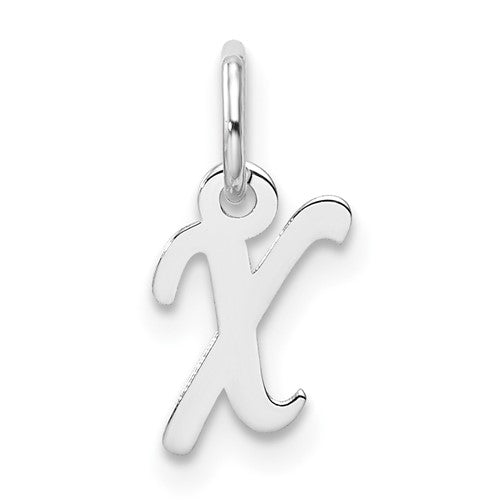 14k-white-gold-small-script-letter-x-initial-charm-SolomonJeweler-Wichita-KS-CustomJewelry