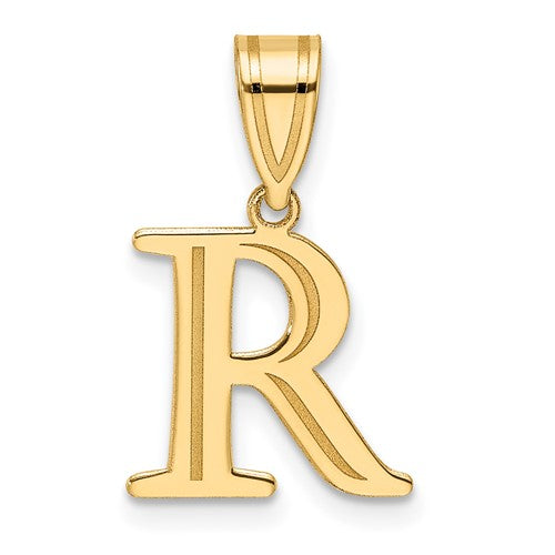 14k-polished-etched-letter-r-initial-pendant-SolomonJeweler-Wichita-KS-CustomJewelry