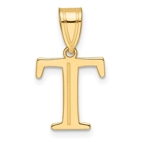 14k-polished-etched-letter-t-initial-pendant-SolomonJeweler-Wichita-KS-CustomJewelry
