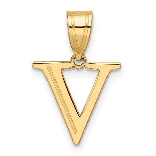 14k-polished-etched-letter-v-initial-pendant-SolomonJeweler-Wichita-KS-CustomJewelry