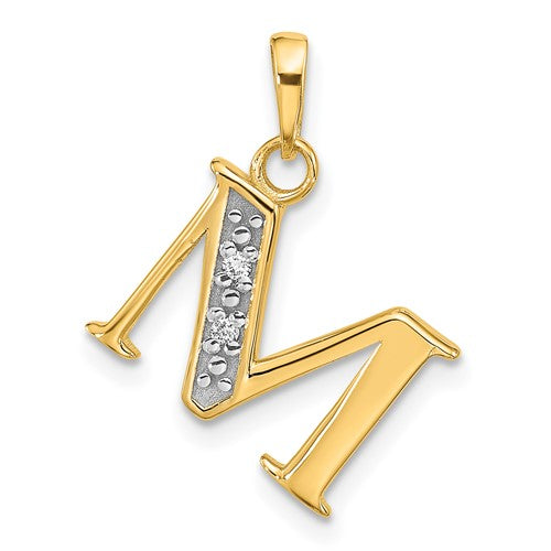 14k-with-rhodium-diamond-letter-m-initial-pendant-SolomonJeweler-Wichita-KS-CustomJewelry