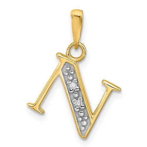 14k-with-rhodium-diamond-letter-n-initial-pendant-SolomonJeweler-Wichita-KS-CustomJewelry