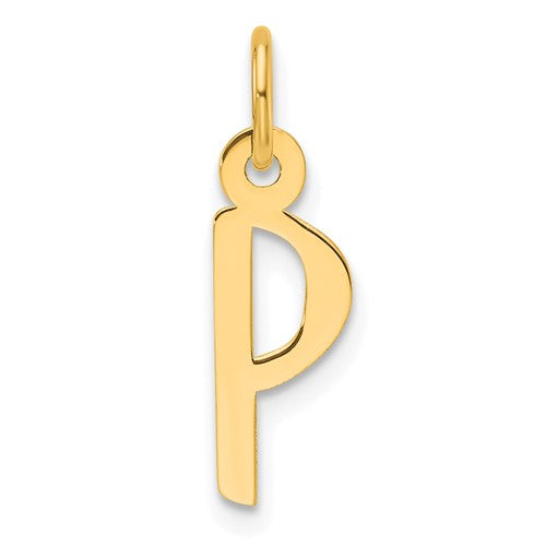 14k-slanted-block-letter-p-initial-charm-SolomonJeweler-Wichita-KS-CustomJewelry
