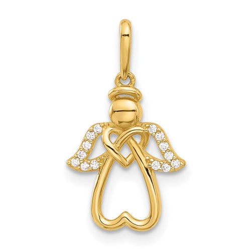 14k-polished-cz-angel-pendant-SolomonJeweler-Wichita-KS-CustomJewelry