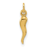 14k-polished-hollow-italian-horn-pendant-SolomonJeweler-Wichita-KS-CustomJewelry