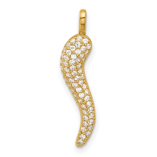 14k-polished-cz-large-italian-horn-pendant-SolomonJeweler-Wichita-KS-CustomJewelry