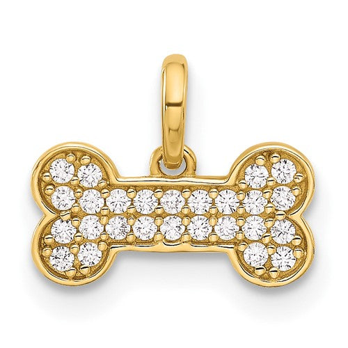 14k-polished-cz-dog-bone-pendant-SolomonJeweler-Wichita-KS-CustomJewelry