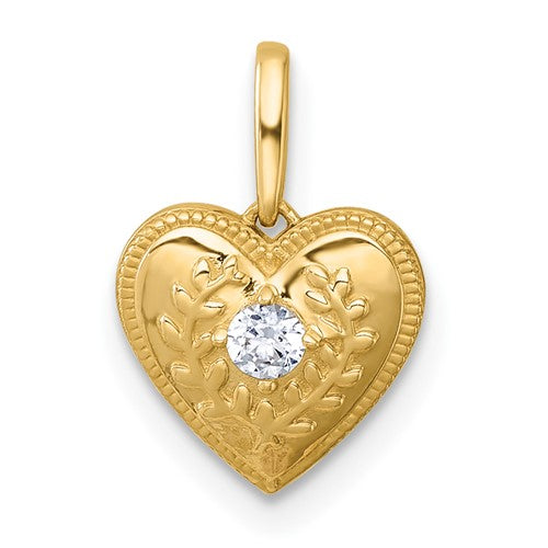 14k-polished-and-textured-cz-floral-heart-pendant-SolomonJeweler-Wichita-KS-CustomJewelry