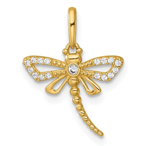 14k-polished-and-beaded-cz-dragonfly-pendant-SolomonJeweler-Wichita-KS-CustomJewelry