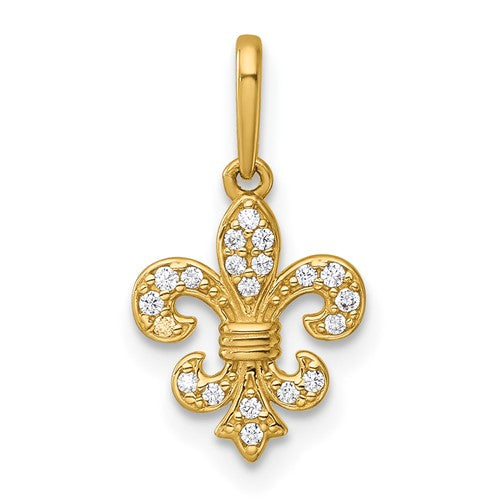 14k-polished-cz-fleur-de-lis-pendant-SolomonJeweler-Wichita-KS-CustomJewelry