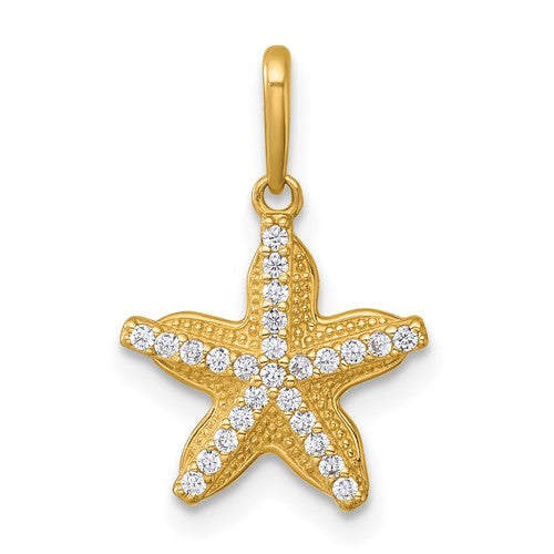 14k-polished-and-textured-cz-starfish-pendant-SolomonJeweler-Wichita-KS-CustomJewelry