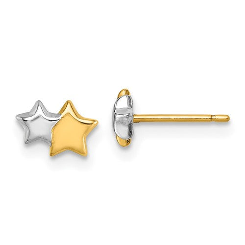 14k-w-rhodium-polished-double-star-post-earrings-SolomonJeweler-Wichita-KS-CustomJewelry