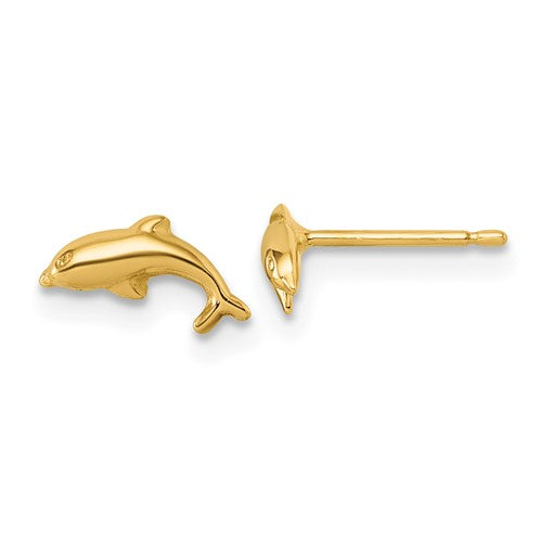 14k-polished-dolphin-post-earrings-SolomonJeweler-Wichita-KS-CustomJewelry
