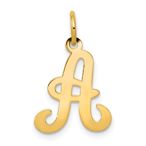 14ky-script-letter-a-initial-charm-SolomonJeweler-Wichita-KS-CustomJewelry