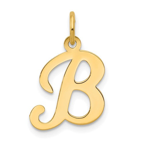 14ky-script-letter-b-initial-charm-SolomonJeweler-Wichita-KS-CustomJewelry