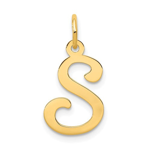 14ky-script-letter-s-initial-charm-SolomonJeweler-Wichita-KS-CustomJewelry