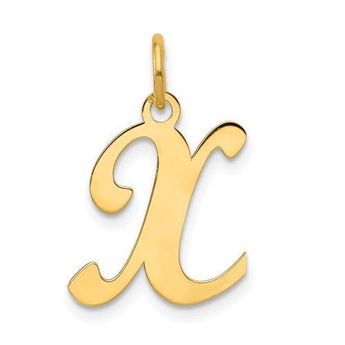 14ky-script-letter-x-initial-charm-SolomonJeweler-Wichita-KS-CustomJewelry