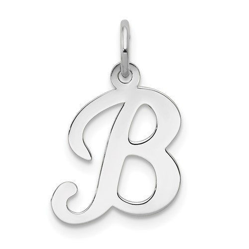 14kw-white-gold-script-letter-b-initial-charm-SolomonJeweler-Wichita-KS-CustomJewelry