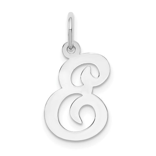 14kw-white-gold-script-letter-e-initial-charm-SolomonJeweler-Wichita-KS-CustomJewelry