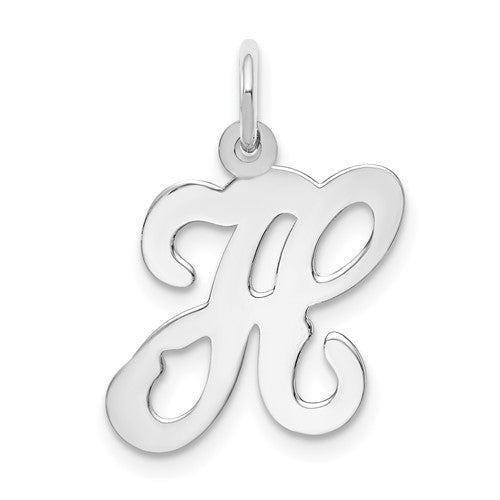 14kw-white-gold-script-letter-h-initial-charm-SolomonJeweler-Wichita-KS-CustomJewelry