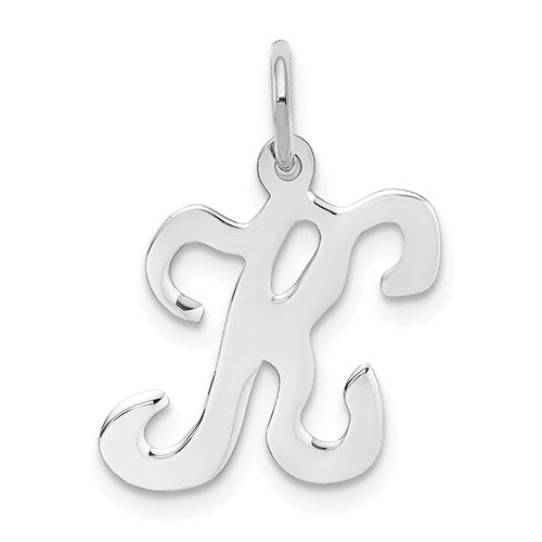 14kw-white-gold-script-letter-k-initial-charm-SolomonJeweler-Wichita-KS-CustomJewelry
