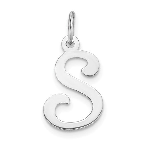 14kw-white-gold-script-letter-s-initial-charm-SolomonJeweler-Wichita-KS-CustomJewelry