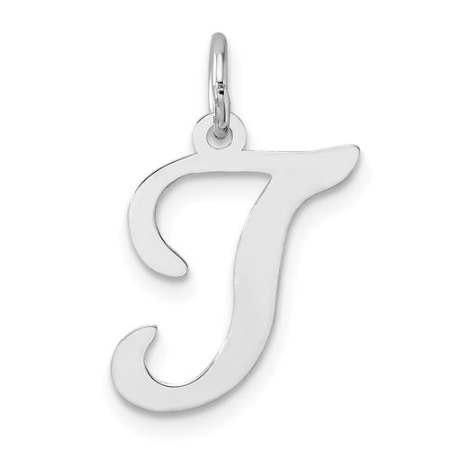14kw-white-gold-script-letter-t-initial-charm-SolomonJeweler-Wichita-KS-CustomJewelry