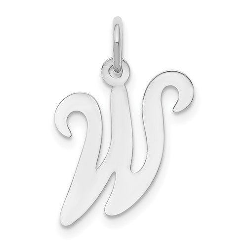14kw-white-gold-script-letter-w-initial-charm-SolomonJeweler-Wichita-KS-CustomJewelry