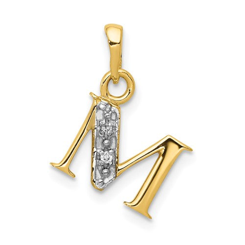 14ky-with-rhodium-diamond-letter-m-initial-pendant-SolomonJeweler-Wichita-KS-CustomJewelry