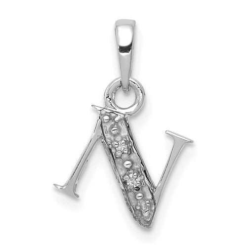 14kw-rhodium-plated-diamond-letter-n-initial-pendant-SolomonJeweler-Wichita-KS-CustomJewelry